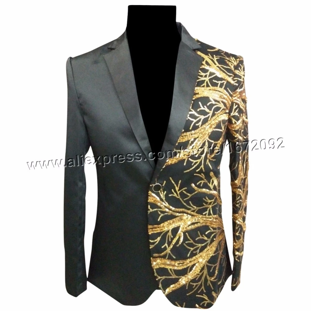 black and gold sequin jacket