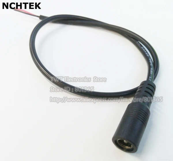 

NCHTEK 5.5x2.1mm DC Female Socket Power Pigtail Cable For security Camera CCTV, 5.5/2.1 Power Cord, 40CM/Free shipping/50PCS