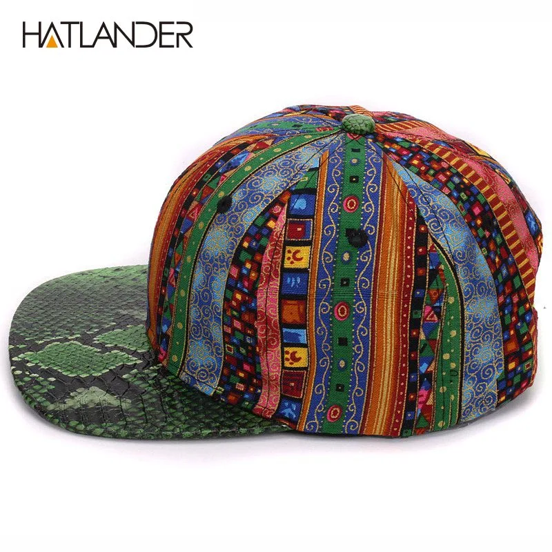 HATLANDER,, кожа, змеиная кожа, бейсболки с плоским козырьком, спортивные кепки, casquette, уличная хип-хоп кепка для мужчин и женщин