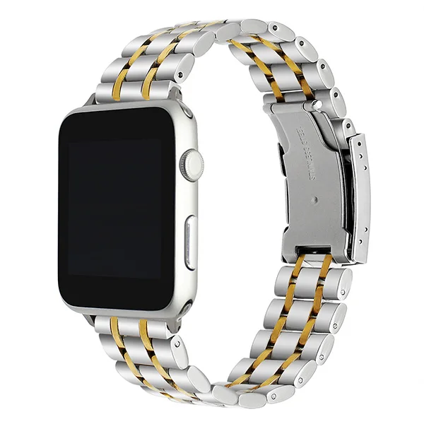 Ремешок из нержавеющей стали 316L для iWatch Apple Watch, 38 мм, 42 мм, серия 3, 2, 1, ремешок на запястье, браслет, серебристый, золотой, черный