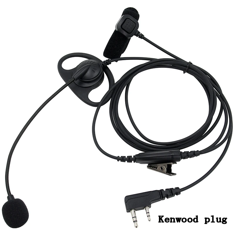 2 Pin D-shape тактическая гарнитура PTT Mic наушник для Baofeng Kenwood Talkie Walkie Radio