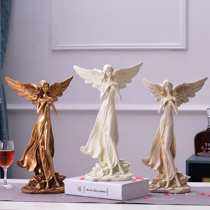 

Goddess Figure Statue Beauty Angel Sculpture Colophony Crafts Home Decoration Accessories For Living Room L3243