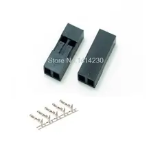 100 компл. 2 P 2,54 мм Пластик Дюпон глава перемычка Кабель Корпус женский контактный разъем терминал