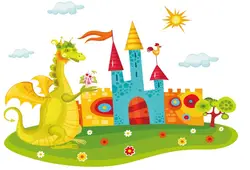 Laeacco динозавр замок Детский рисунок обои узор фоновые Индивидуальные фотографии фонов для фотостудии