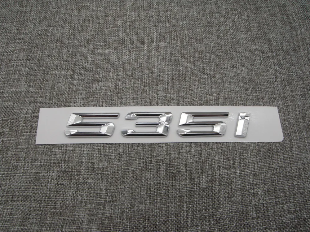 Хром блестящий серебряный ABS числа буквы слово автомобиля эмблема значка на багажник письмо наклейка Наклейка для BMW 5 серии 535i