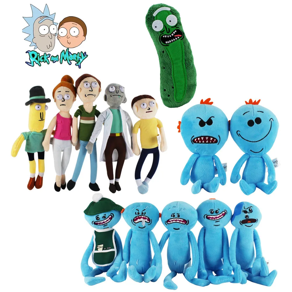 Rick And Morty Mr Meeseeks Happy Sad Face Stuffed Plush Dolls Soft Kids Toys