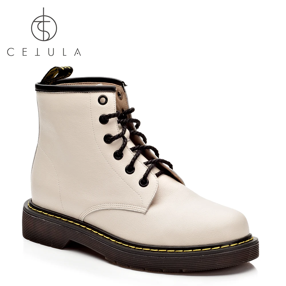 

@Cetula 2018 Handcrafted Waxed Smooth Grain Semi Bright Leather Lace-up Hi-top Women Ankle Boots ft. Half-translucent Outsole