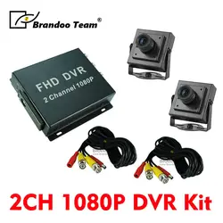 DIY 2 канала CCTV DVR системы для дома и офиса наблюдения, камеры Запись 1080P видео в Full HD наблюдения