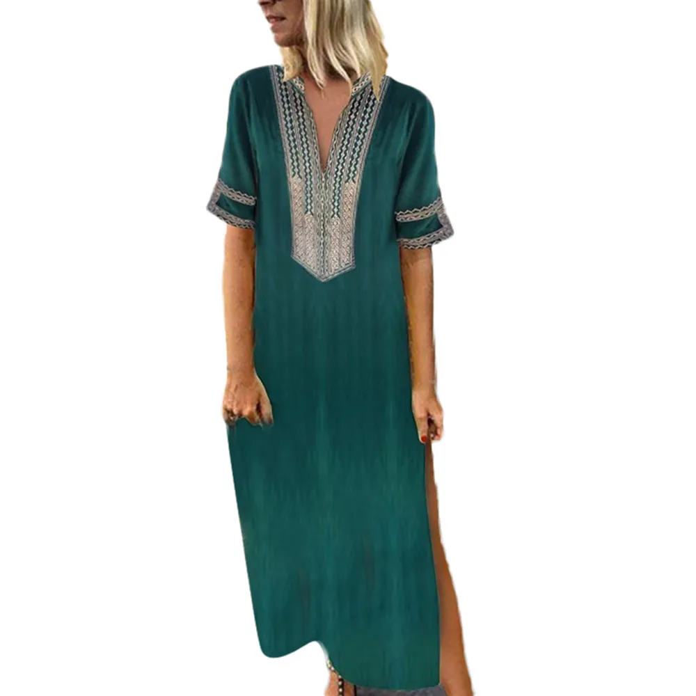 

Plus Size Women Long Tshirt Dress Summer 2019 Streetwear Casual Printed V-neck Maxi Dress Woman Dress Elegant Evening vestidos