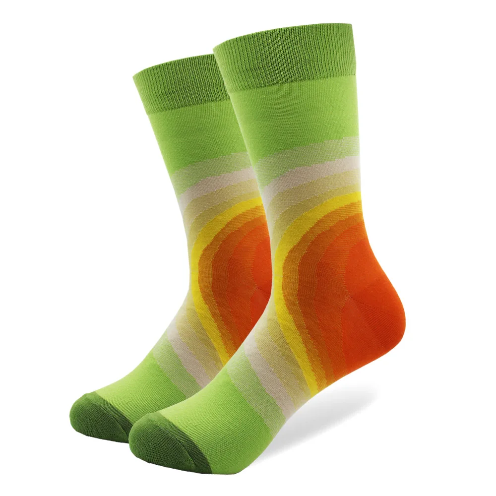 Мужские Носки Happy Dot в полоску разноцветные чесаные хлопковые высококачественные забавные Повседневные носки для скейтеров подарок для мужчин
