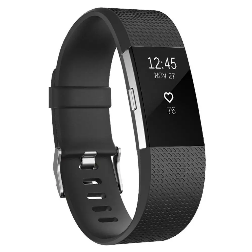 DUSZAKE для браслета Fitbit Charge 2 Сменные аксессуары браслет ремешок для Fitbit Charge2 аксессуары браслет - Цвет: Black