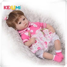 KEIUMI Горячая 17 дюймов Reborn Baby Doll игрушка мягкая силиконовая Реалистичная живая принцесса младенцы кукла для детей день рождения Рождественский подарок