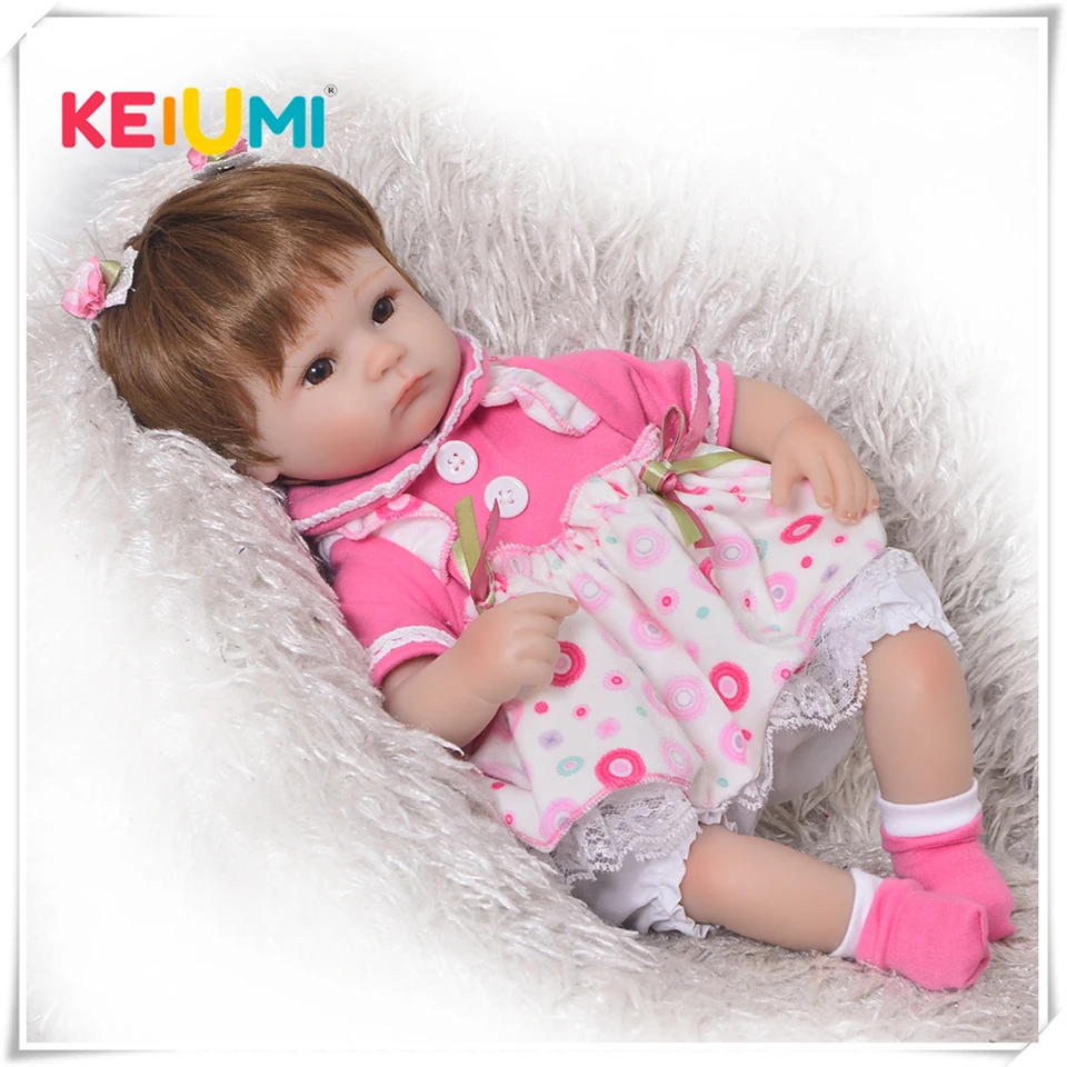 55cm Silikon Vinyl Blinken Reborn Baby Puppe Lebensecht Junge Spielzeug Geschenk
