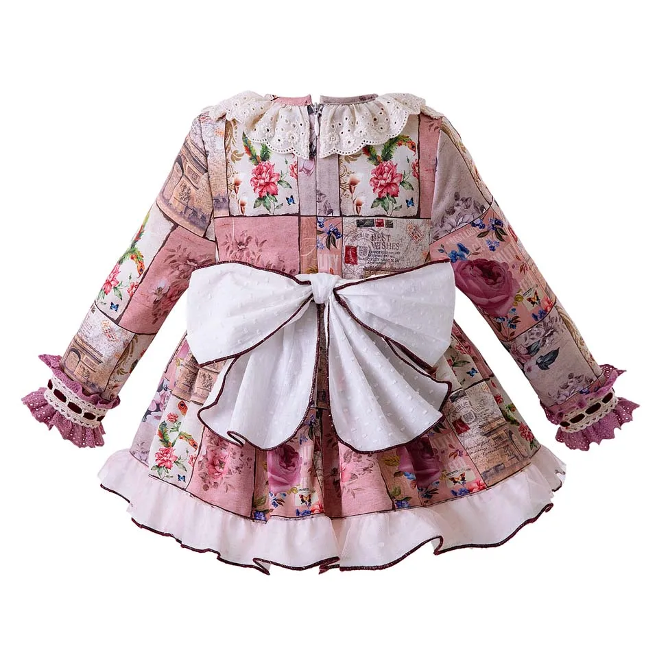 Pettigirl/ ; Flroal; набор одежды принцессы для девочек; комплект одежды с кружевом на свадьбу; штаны; чепчик; детская одежда; G-DMCS106-B327