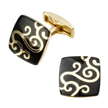 Men’s shirts Cufflinks high-quality copper material The golden auspicious clouds Cufflinks 2 pairs of packaging for sale