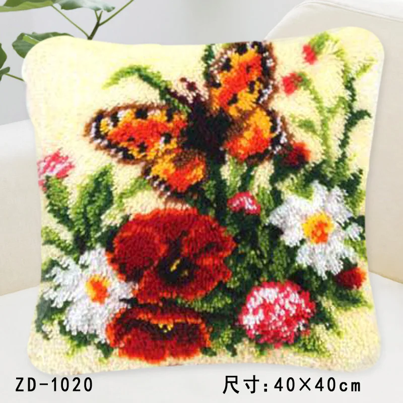 

ZD1020 Pillow Cushion Latch Hook Kit Embroidery DIY Craft Cross Stitch Needlework Embroidery Counted Cross-Stitching Kit Set