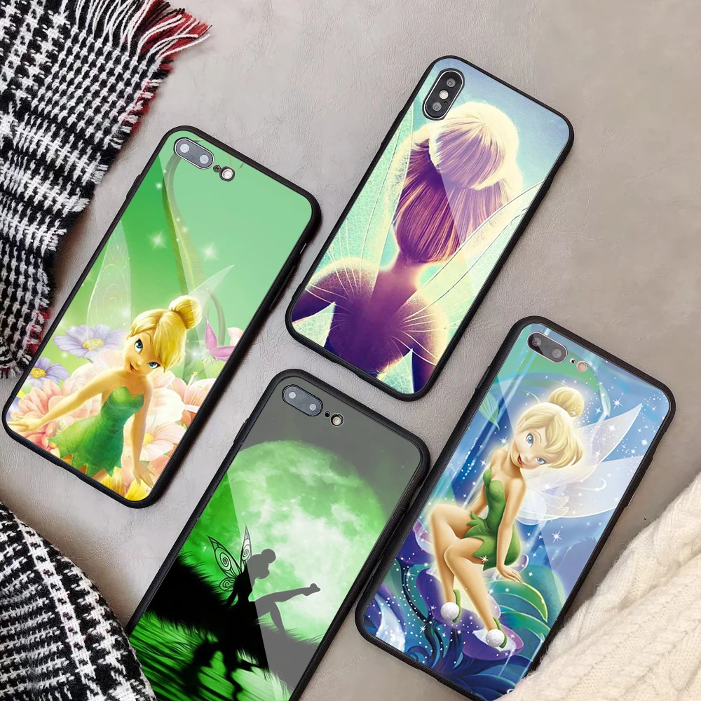 

Peter Pan Wendy Tinkerbell Tinker bell Tempered Glass Phone Case For iPhone 6 6plus 7 plus 8 8plus 5 5S 5C SE X XS XR XS Max