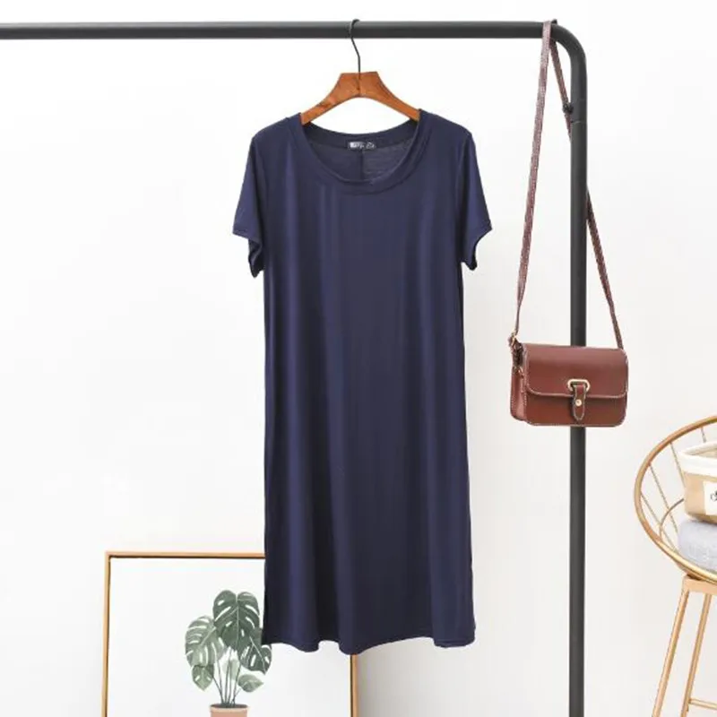 

New summer women nightwear nightgown short sleeve o-neck night dress women's sleepwear casual cotton night gown loose shirt