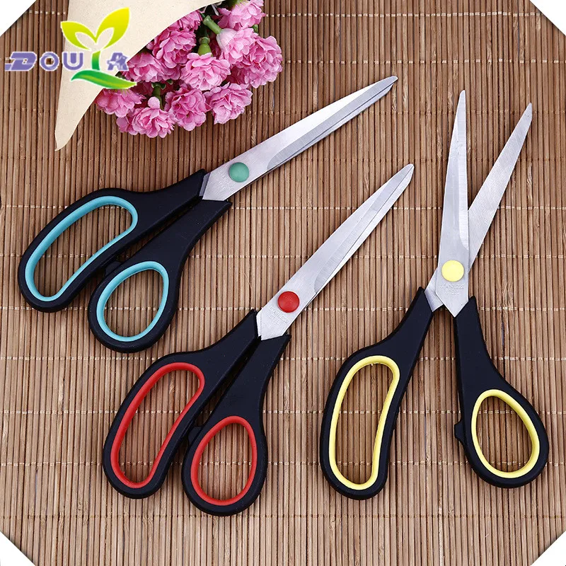 Modern golden 8.5 Inch Stainless Steel antiskid rubber plastic scissors