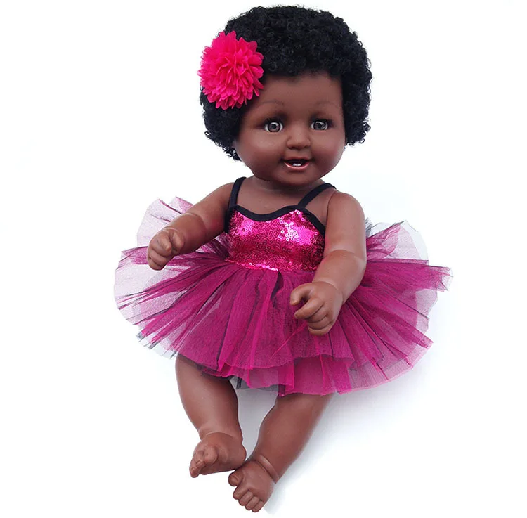 

African American black baby alive doll full vinyl silicone reborn baby girl dolls 50cm bebes reborn