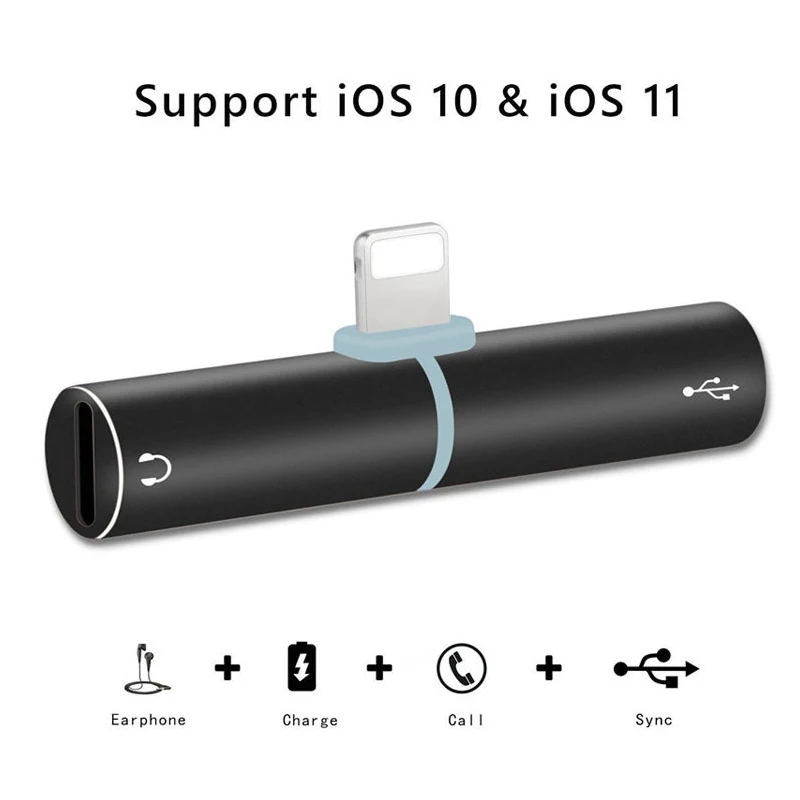 2 in 1 Dual for lightning Splitter for Charging and Listening Dual for Lightning Headphone Adapter for Apple iPhone X 8 7 6