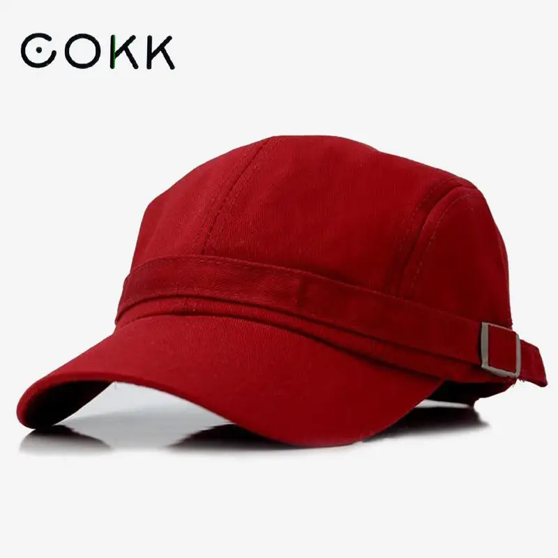 

COKK Baseball Cap Women Summer Hat Female Snapback Dad Hats For Men Solid Red Color Gorras Casquette Bone Male Casual Adjustable