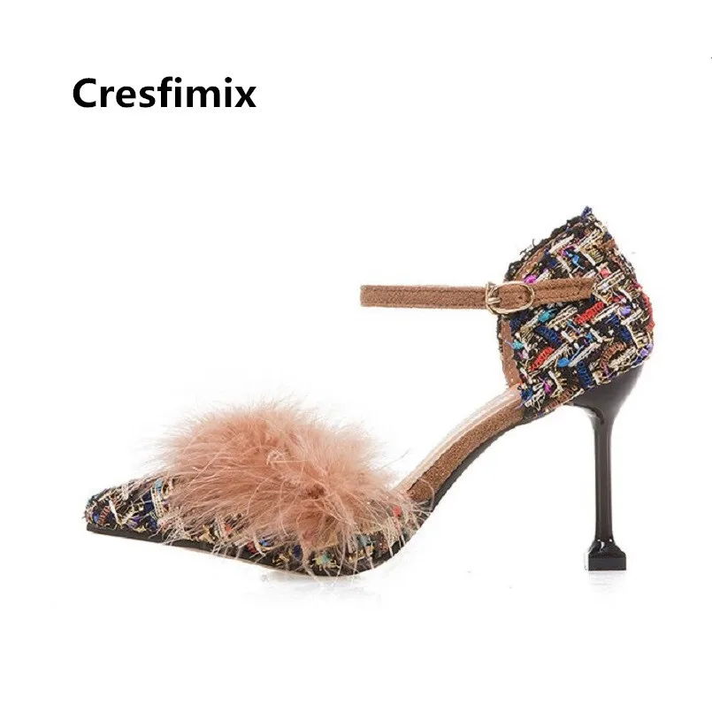 

Cresfimix Mujer Tacones Altos Women Fashion High Quality Pattern Spring High Heels Lady Casual Beige Pattern Summer Shoes B3411