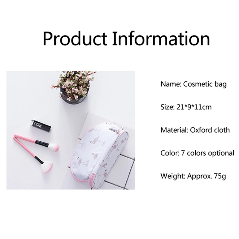 Women's Flamingo Cosmetic Bag Travel Portable Makeup Bags Case For Cosmetics Men Cactus Organizer Brush Pencil Case Zhanbag 213