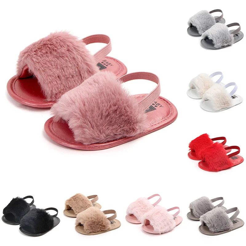 fluffy baby sandals