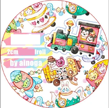 

Cute Cartoon Maiden train/Skateboard coffee cup/Rocket Decoration Washi Tape DIY Planner Diary Scrapbooking Masking Tape Escolar