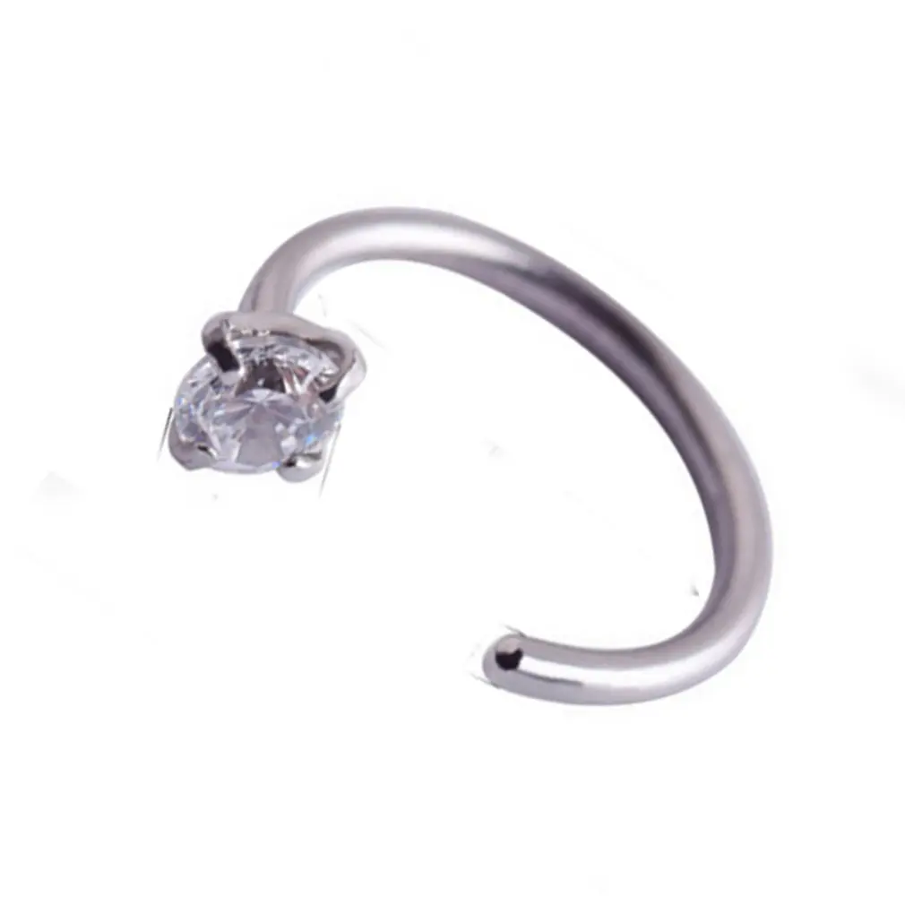 

C Shape Zircon Clip-On Medical Nose Ring Ladies Female Body Clip Hoop For Women Septum Piercing Clip Jewelry Gift