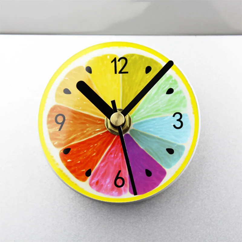 

Lemon Fridge Magnet Clock Creative Magnetic Stickers Round Sucker Wall Clock Kitchen Refrigerator Magnets Decoration 3 Colors