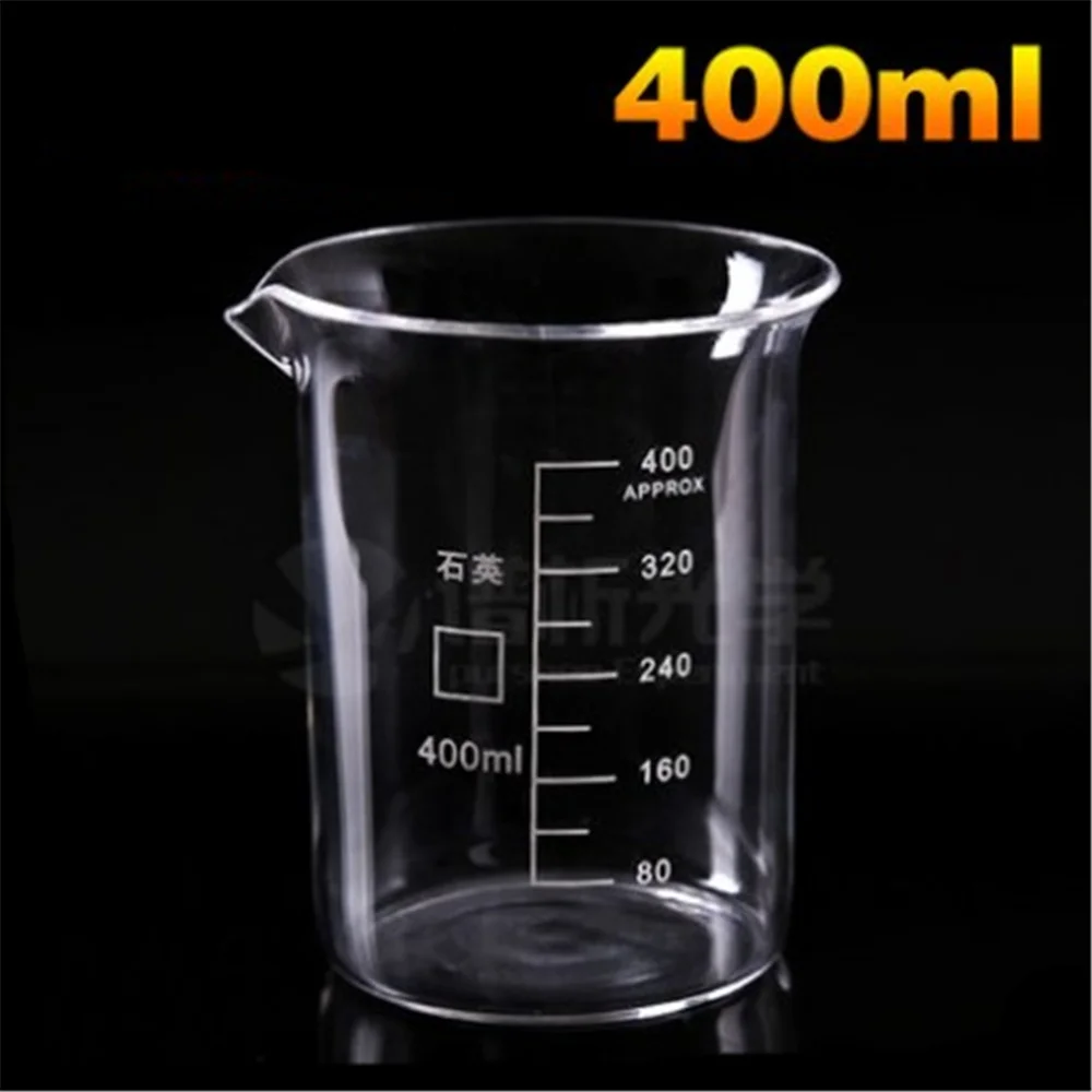 

1pcs 400ml Quartz Beaker with scale for laboratory