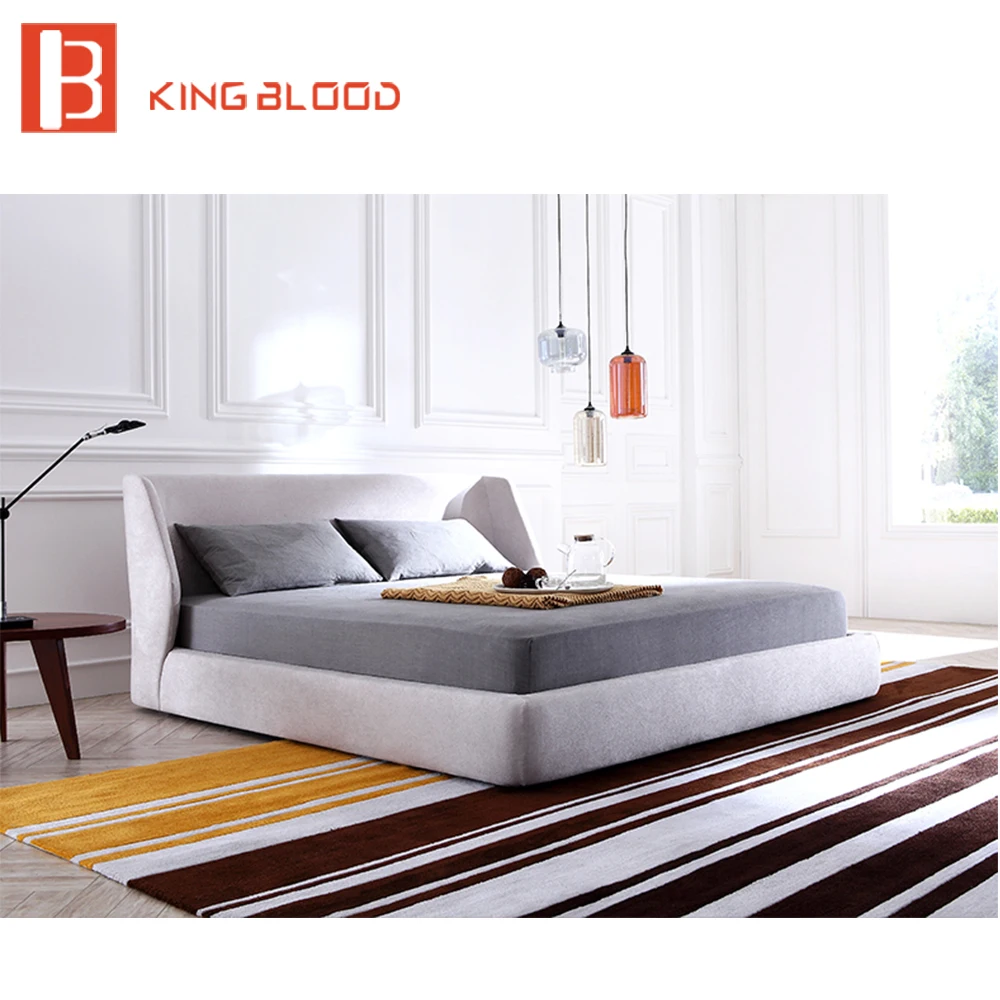 Простая тканевая кровать королевского размера в итальянском стиле|queen bed leather|italian