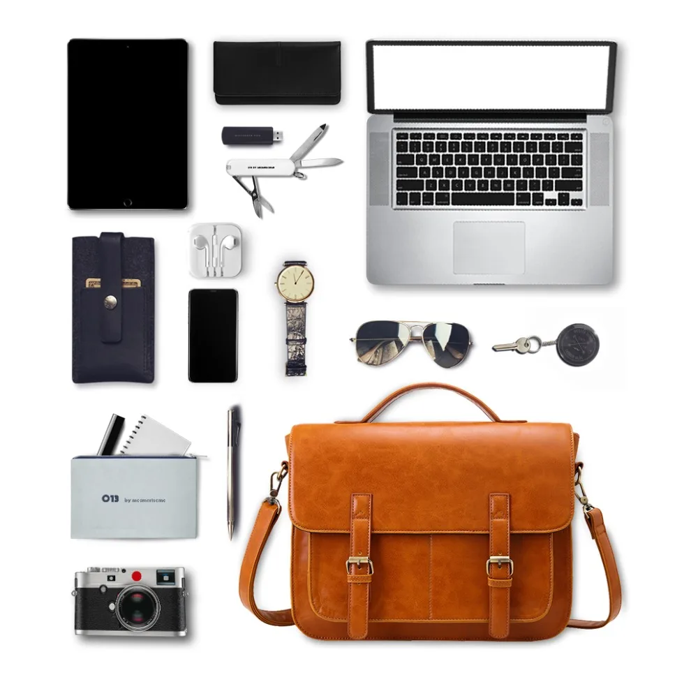  ECOSUSI 14.5 Inch Men Laptop Bags Brand Messenger Bags Men's Briefcases Office Crossbody Bags Men P - 32922579062