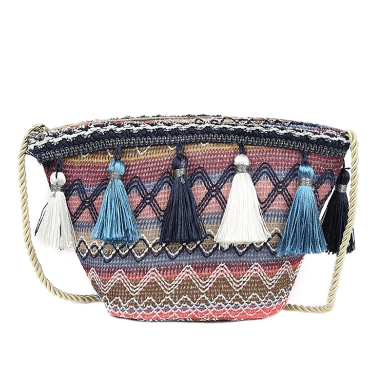 

New Vintage Women Weaving Tassel Shoulder Bag Messenger Bag Crossbody Bags