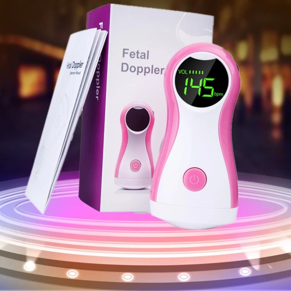  Fetal Doppler Heartbeat Detector Portable Pregnant Baby Ultrasound Heart Rate Monitor Pocket LCD Pr