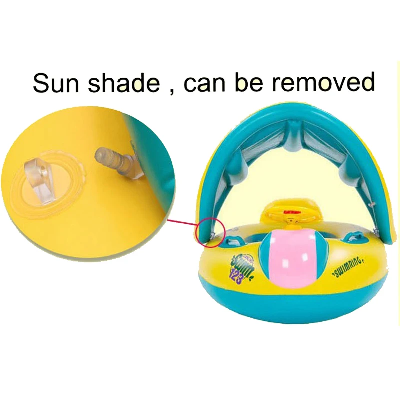 inflatable round toddler baby ring swimming pool inflatable ring float seat plastic piscina with canopy for newborn
