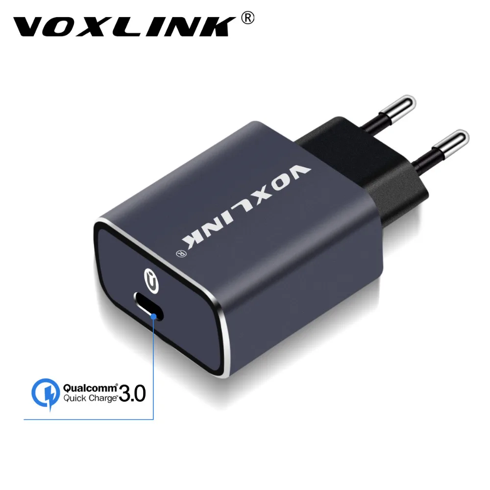 VOXLINK зарядное устройство type-c Quick Charge 3,0 USB-C настенное/дорожное зарядное устройство Быстрая зарядка для мобильных телефонов для samsung S8 Nexus 5x/6p Xiaomi LG