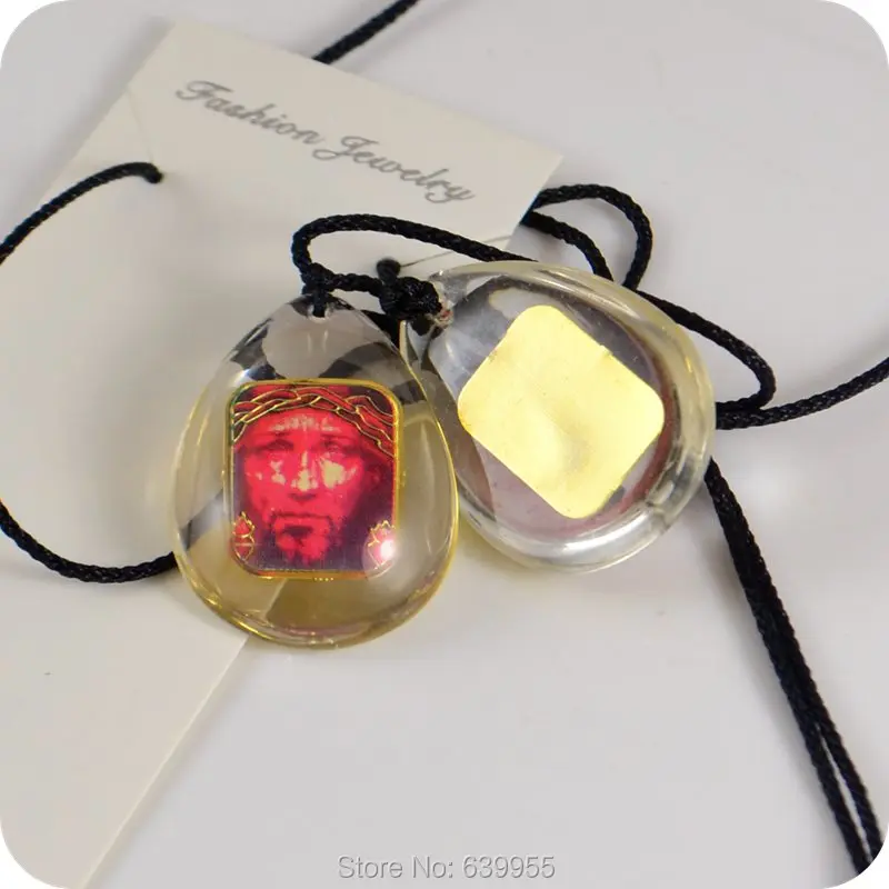 

NEW Design Jesus suffering crown of thorns Glass Pendant Necklace Catholic Christan Orthodox Fashion Religious jewelry
