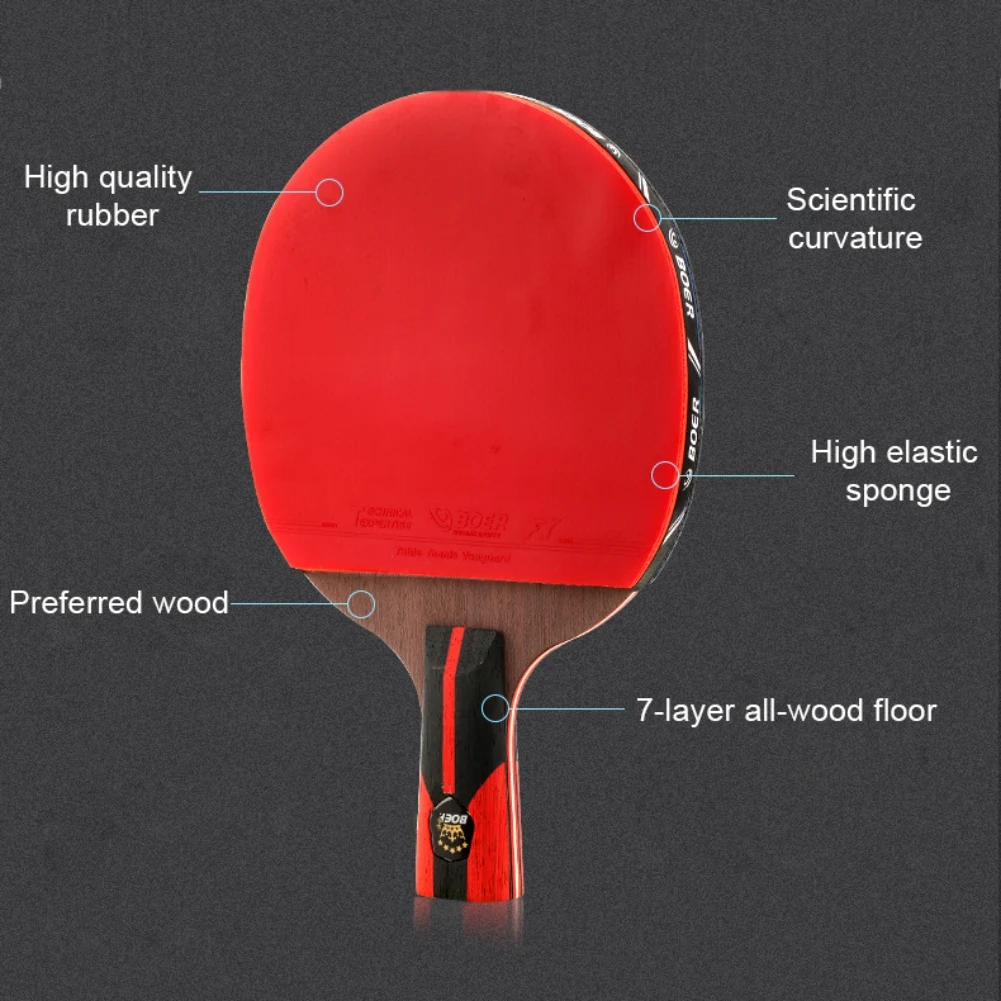Профессиональный Настольный теннис весло ракетка для пинг-понга мягкая губка Резина эргономичная длинная/короткая ручка настольный