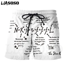 LIASOSO 3d принт математическая формула химическая тегия мужские шорты пляжные шорты бордшорты брюки высокого качества X1441