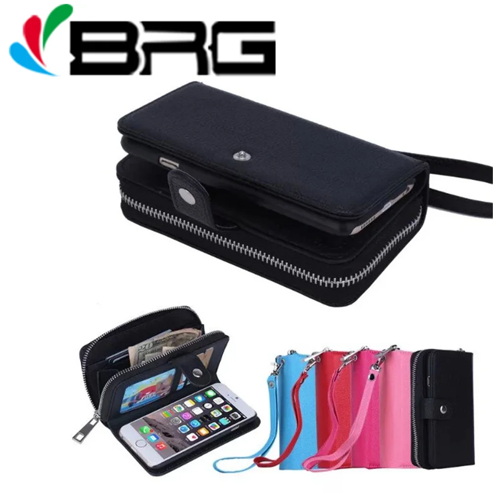 Luxury Zipper Magnet Wallet Leather Case For iPhone 11 12 Pro 5S 6S 7 8 Plus X XR XS Max SE2020 Flip Cover Multi Cards Handbag