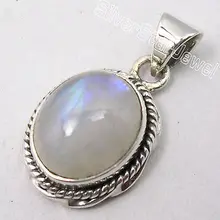 Muiltiply Choices Chanti Международный чистого серебра низкая цена Радужный Лунный Камень женский Кулон 2,4 см ручной работы вариации