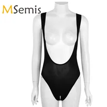 水着女性クロッチ Tバック水着レオタードボディスーツ水着カットアウトオープン股薄手のランジェリーひもレオタードスーツ(China)