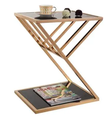 Stainless steel. The rounded. Small tea table move round edge a few