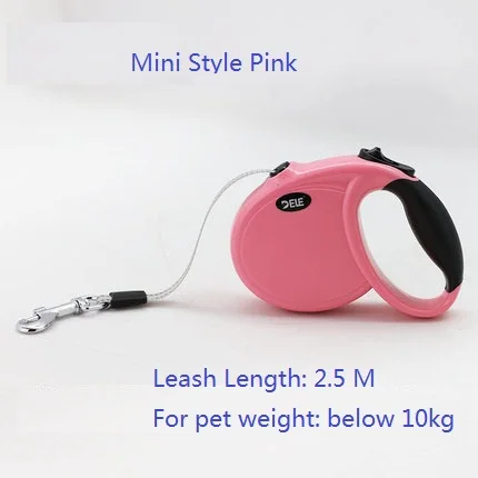 Автоматический выдвижной поводок для собаки rDog кабель 2,5 м 3M 4 м товары для домашних животных - Цвет: mini pink