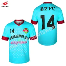 personalized soccer t shirts design football uniforms dye sublimated 100%polyester dry fit t shirt