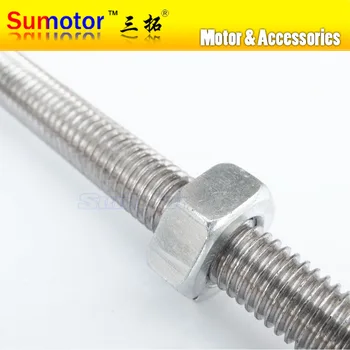 

M10x320 10*320 Stainless Steel All Thread Threaded Rod Bar Studs machine screw fastener trasmission Double Headed Bolt Hex Nuts