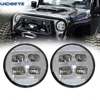 

Undoeve 1pair New nano plating 7 inch 40w headlights for Jeep off-road lights Wrangler motorcycle headlights